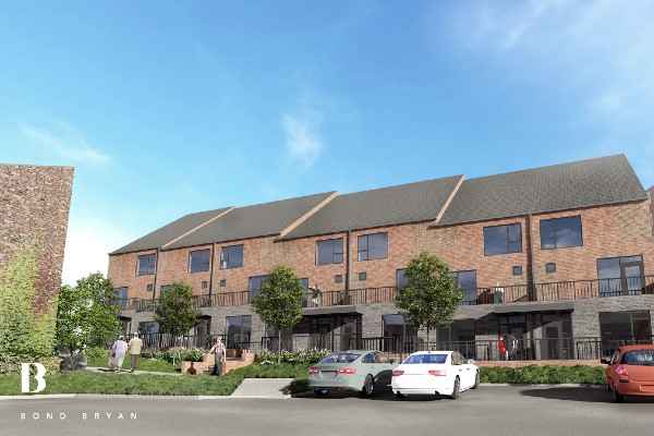 Artists impression of new homes at Millfold Rise, Rotherham Town Centre.